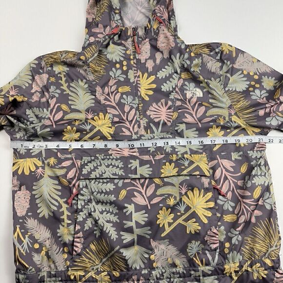 North Face Packable Hooded Rain/Wind Resistant Floral 1/4 Zip Jacket, Sz. M - Picture 13 of 16